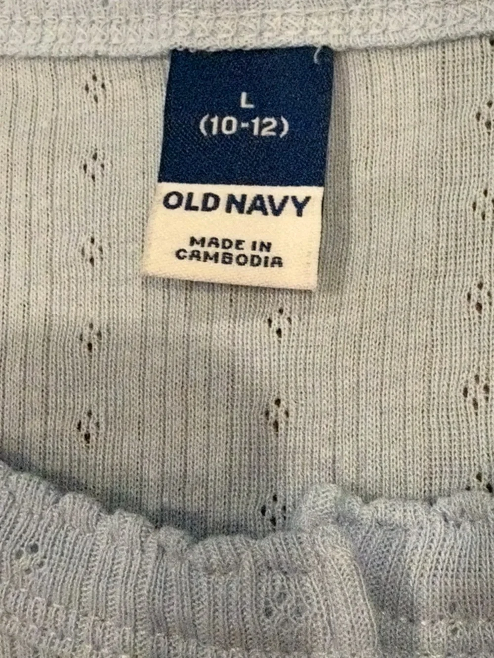 Old Navy Girls Light Blue Short Sleeve Henley Tee with Button Details Size Large